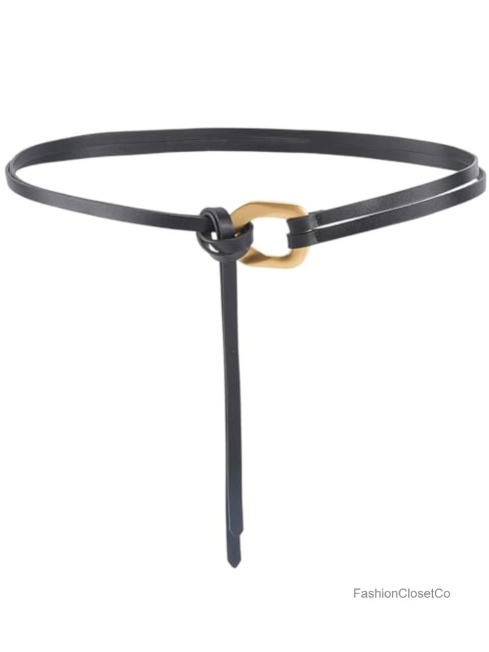 Genuine Leather Double Strap Tie Belt Skinny Adjustable Waistband